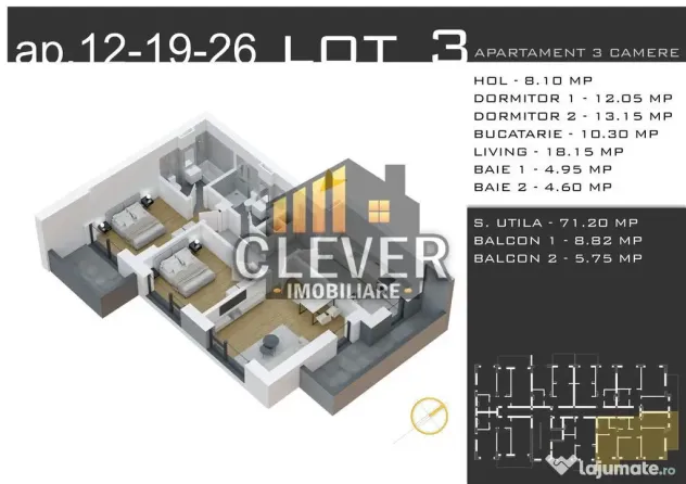 Apartament 3 cam Decomandat,-Promotie Parcare, Pallady ??...
