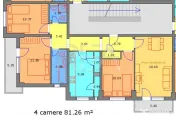 4 camere Teiul Doamnei decomandat, an 1987, 81 mp 