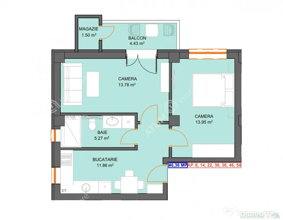 Apartament de 2 camere cu balcon si parcare subterana in Sel - Sibiu (Sibiu)