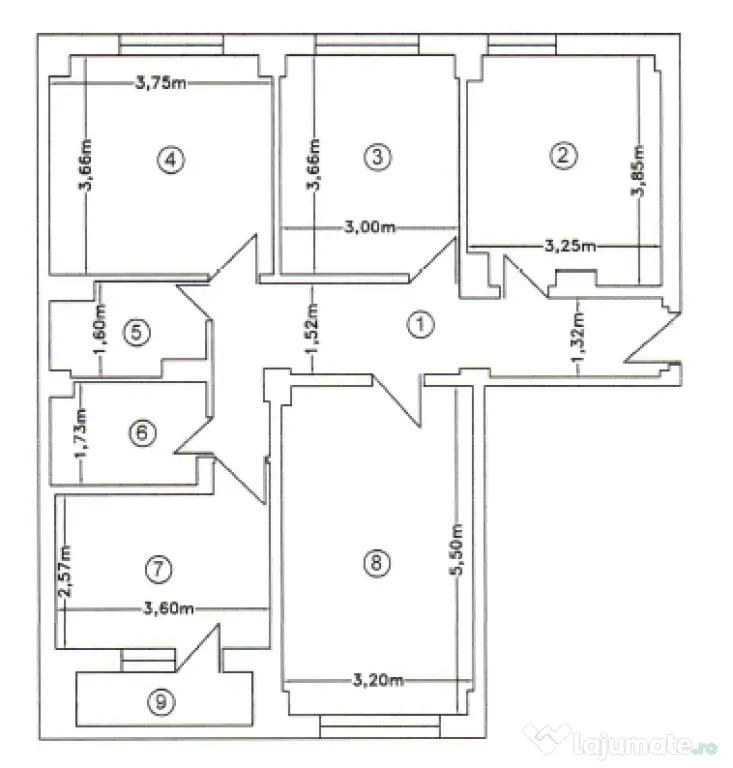 Apartament 4 camere decomandate, 2 băi, etaj 3 din 8 (cu lift), 84 mp, Satu Mare