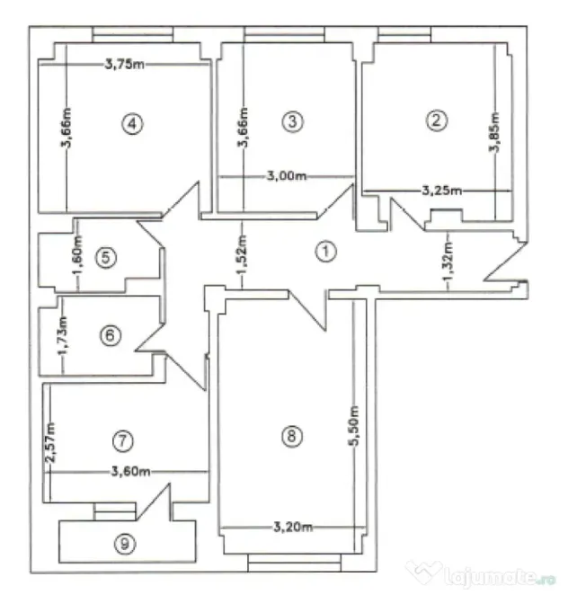Apartament 4 camere decomandate, 2 băi, etaj 3 din 8 (cu lift), 84 mp, Satu Mare