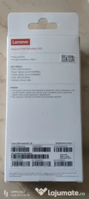 SSD extern Lenovo, PS8, 1TB, nou, în cutie sigilată. 