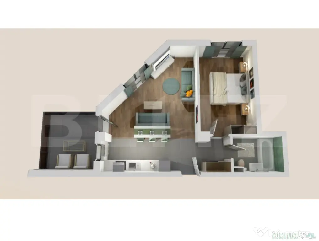 Apartament 2 camere, bloc nou, semifinisat, 52 mp, zona Vivo - Cluj-Napoca (Cluj)