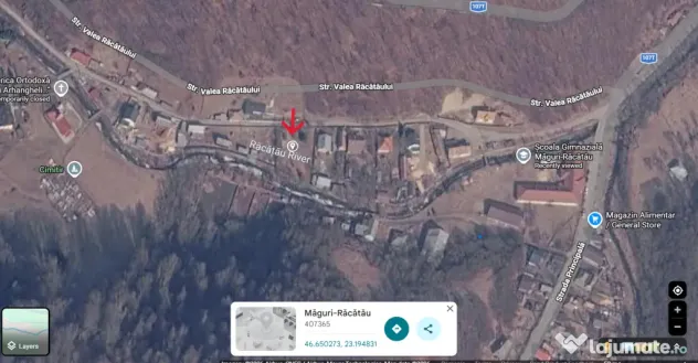 Teren intravilan în sat. Măguri-Răcătău - 1142 mp² - 35.000 € negociabil