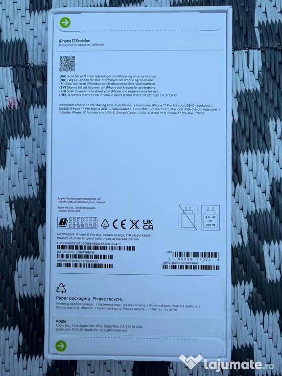 iPhone 17ProMax 1TB SIGILAT