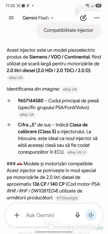 Set 2 Injectoare Siemens VDO 2.0 HDi / 2.0 TDCi / 2.0 D | Clasa 5 |