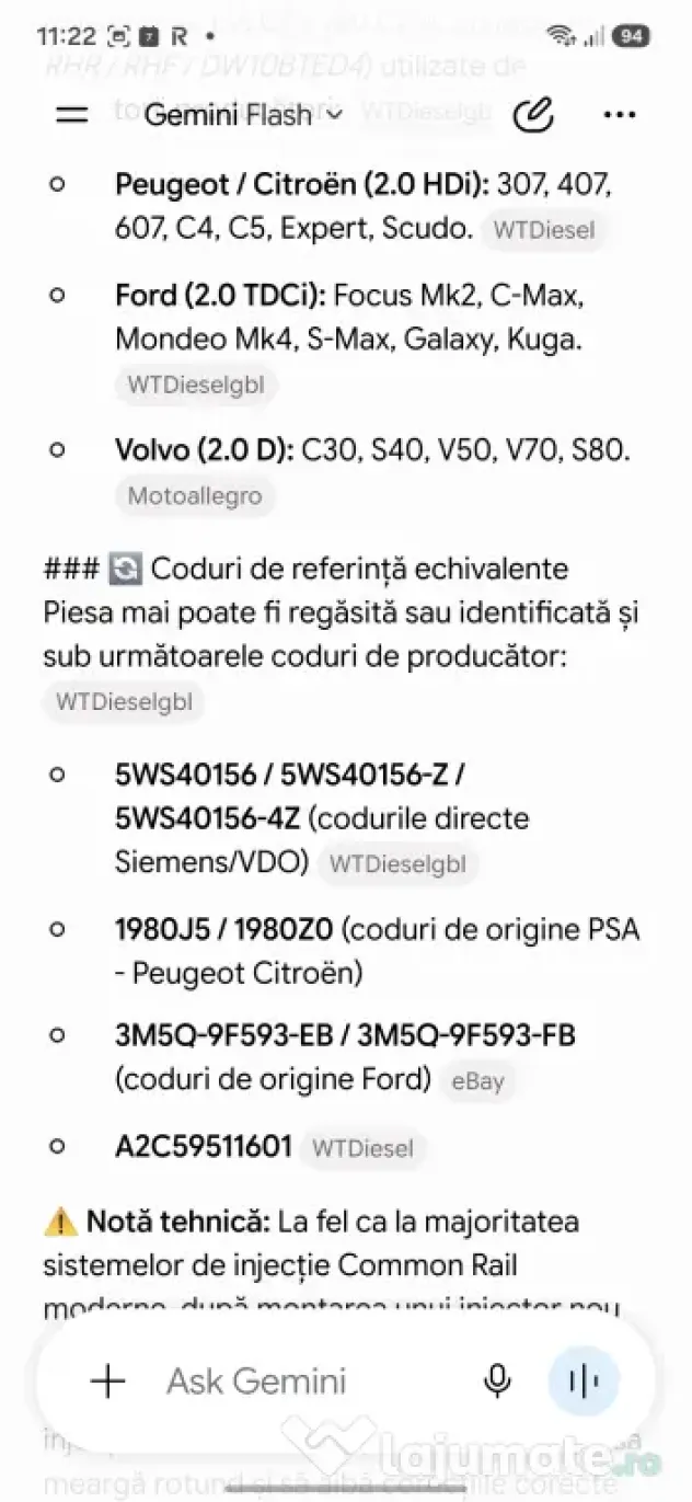 Set 2 Injectoare Siemens VDO 2.0 HDi / 2.0 TDCi / 2.0 D | Clasa 5 |