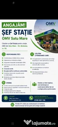 Angajăm Șef Stație - Omv Satu Mare