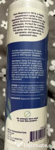 Spray ulei de magneziu, Life-flo, relaxant muscular, pentru masaj, contracturi. 