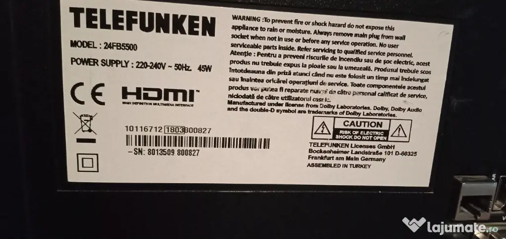 Vand televizor smart cu ecran spart