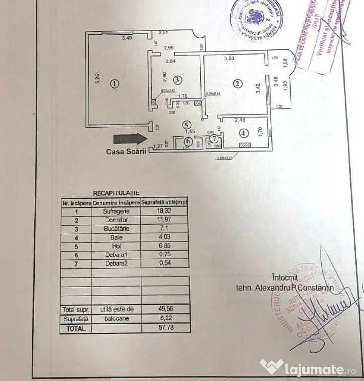 Apartament 2 camere, 58 mp, 2 balcoane – Siderurgiștilor Vest