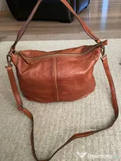 Geantă de umăr/crossbody din piele naturală – Maro