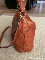 Geantă de umăr/crossbody din piele naturală – Maro