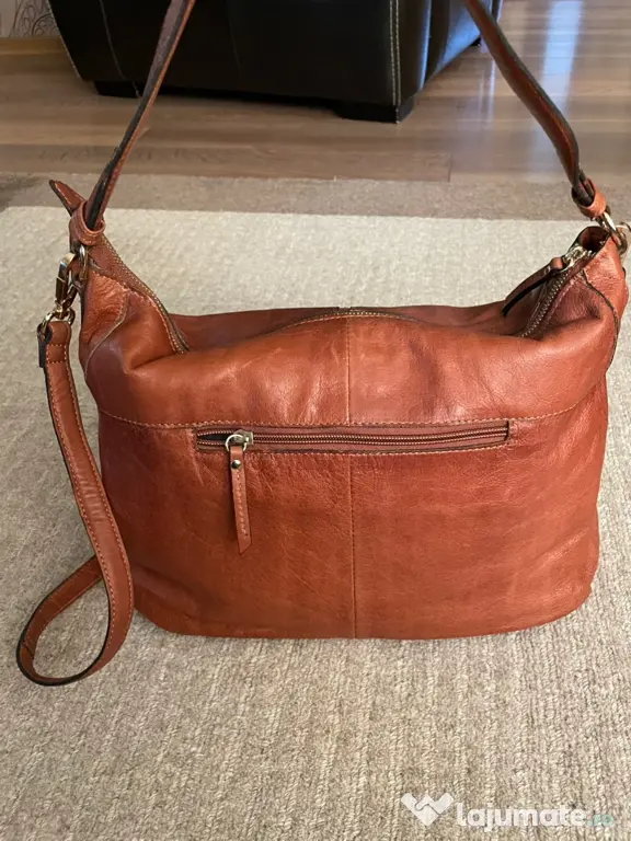 Geantă de umăr/crossbody din piele naturală – Maro