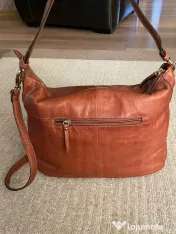 Geantă de umăr/crossbody din piele naturală – Maro