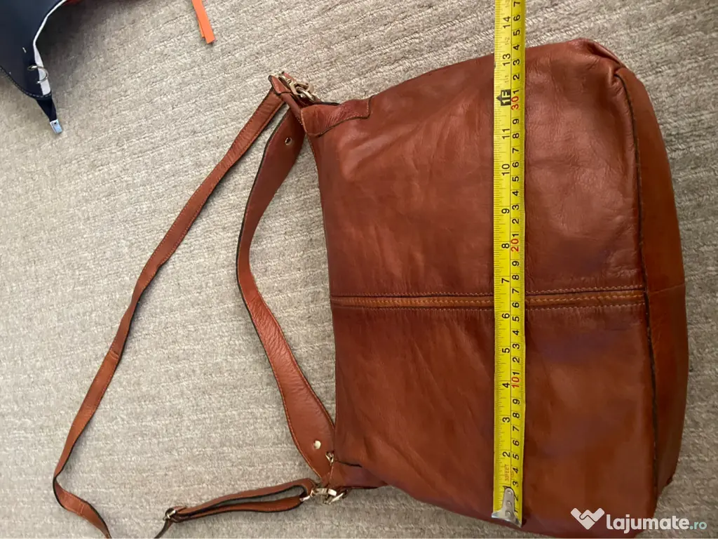 Geantă de umăr/crossbody din piele naturală – Maro
