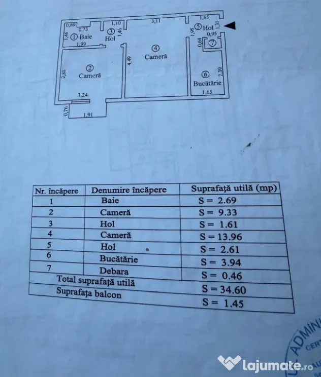 Etaj 1. Apartament 2 camere confort 2, Obor.