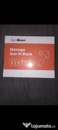 Pistol de masaj GymBeam VI Black - SIGILAT / NOU în cutie 