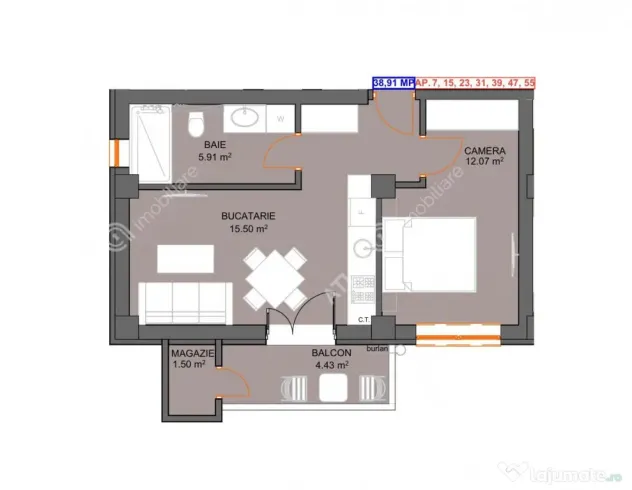 Apartament cu 2 camere etaj 1 parcare subterana in Selimbar - Sibiu (Sibiu)