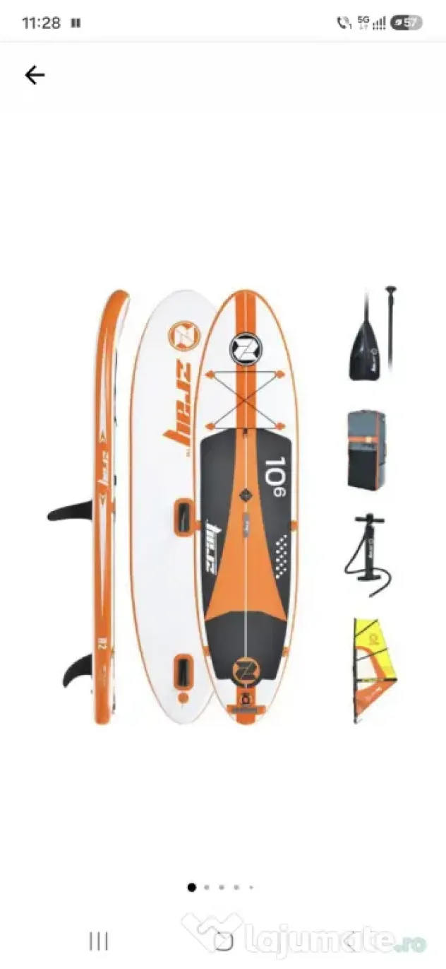 Vând placă SUP marca ZRAY gonflabilă 10'6" -  3,38m cu accesorii incluse.