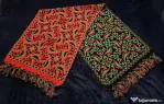 Eșarfă Jacquard reversibilă vintage 100% lână-roșu negru verde popular 56x190