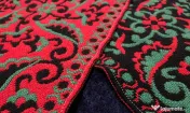 Eșarfă Jacquard reversibilă vintage 100% lână-roșu negru verde popular 56x190