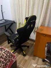 Scaun gaming ergonomic, Galben/Negru – Design modern, stare excelentă 