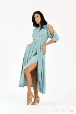 Rochie bleu pastel lunga de vară, nouă