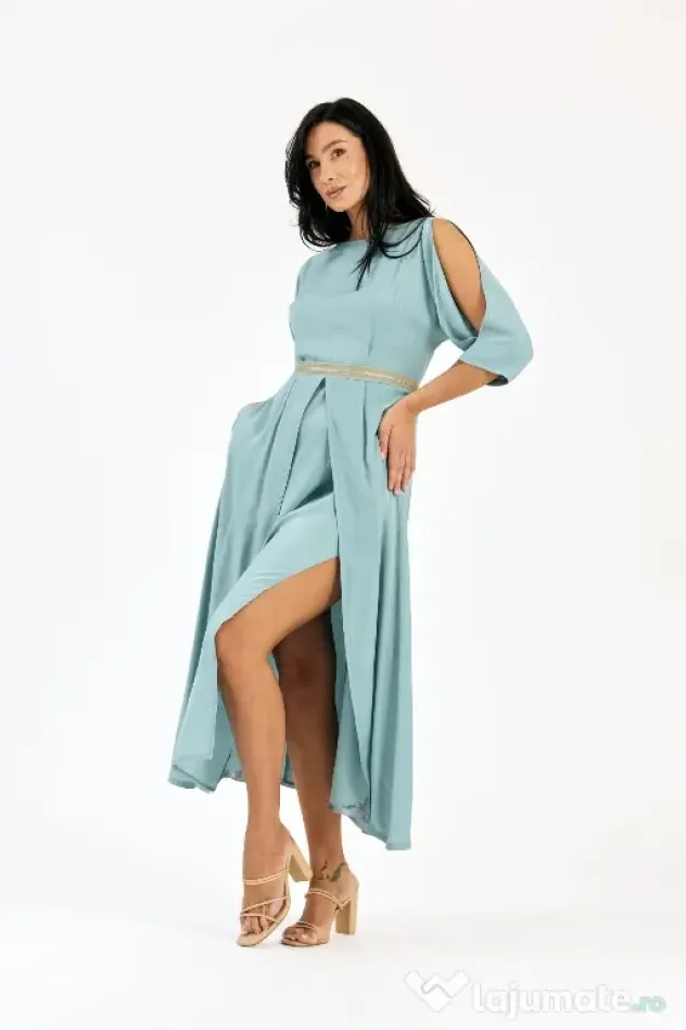Rochie bleu pastel lunga de vară, nouă