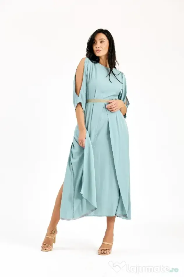 Rochie bleu pastel lunga de vară, nouă