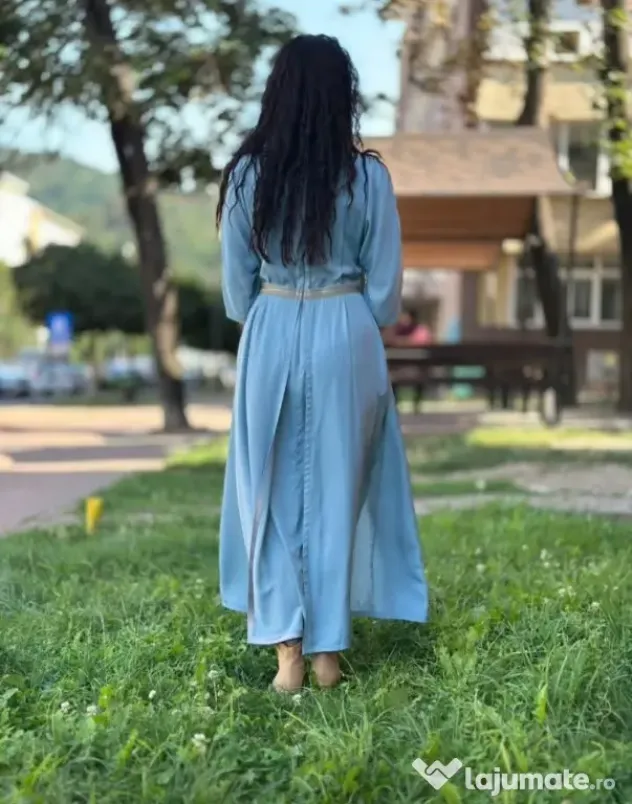 Rochie bleu pastel lunga de vară, nouă