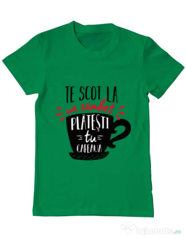Tricou ADLER barbat Te scot la un zambet Verde mediu