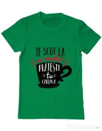 Tricou ADLER barbat Te scot la un zambet Verde mediu