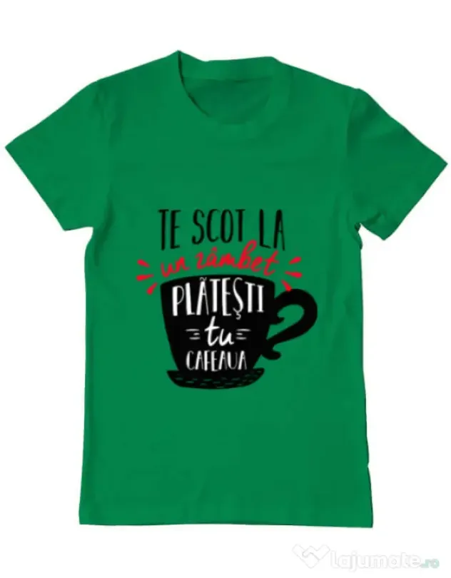 Tricou ADLER barbat Te scot la un zambet Verde mediu