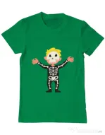 Tricou ADLER barbat Halloween Skull Verde mediu