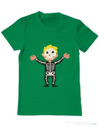 Tricou ADLER barbat Halloween Skull Verde mediu
