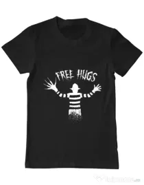 Tricou ADLER barbat Free hugs Negru