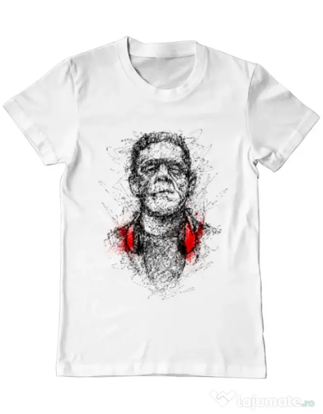 Tricou ADLER barbat Frankenscratch Alb