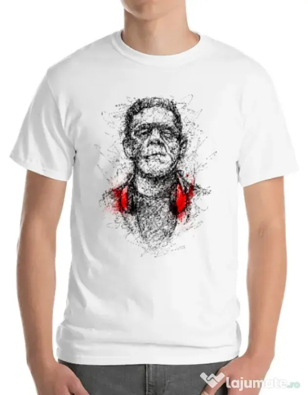 Tricou ADLER barbat Frankenscratch Alb