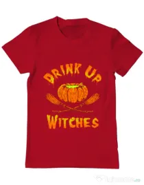 Tricou ADLER barbat Drink up witches Rosu