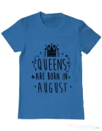 Tricou ADLER barbat Queens are born in August Albastru azuriu