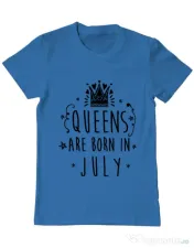Tricou ADLER barbat Queens are born in July Albastru azuriu