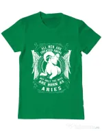 Tricou ADLER barbat The best men are born as Aries Verde mediu