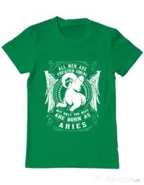 Tricou ADLER barbat The best men are born as Aries Verde mediu