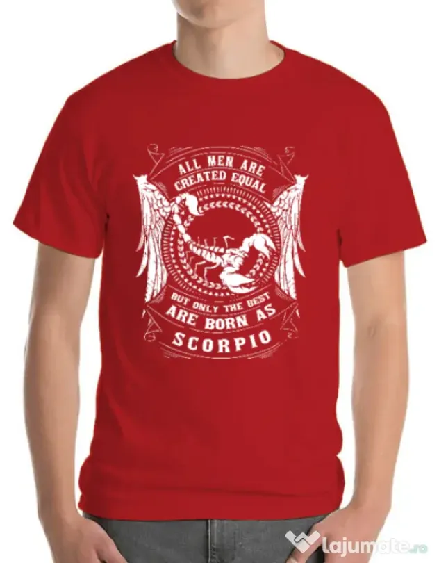 Tricou ADLER barbat The best men are born as Scorpio Rosu