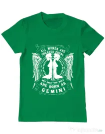 Tricou ADLER barbat The best women are born as Gemini Verde mediu