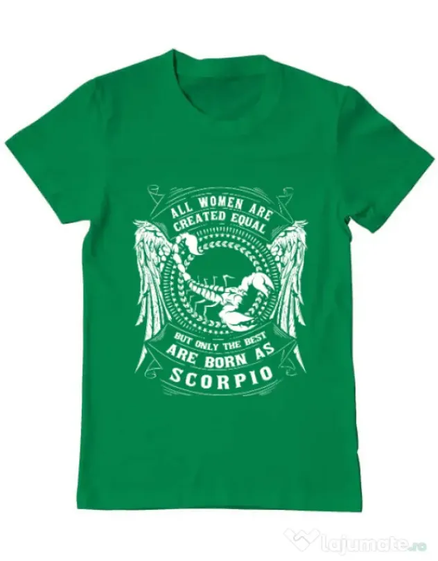 Tricou ADLER barbat The best women are born as Scorpio Verde mediu