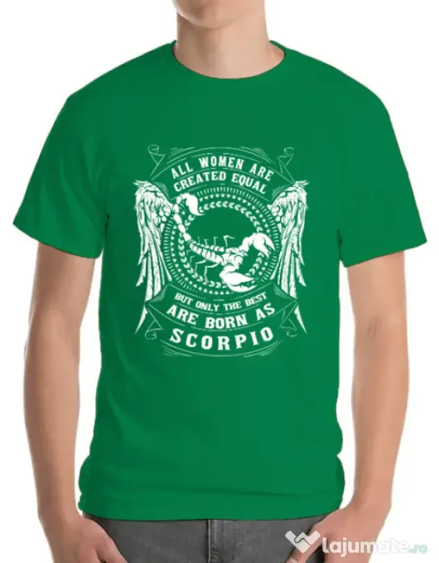 Tricou ADLER barbat The best women are born as Scorpio Verde mediu