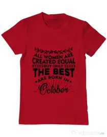 Tricou ADLER barbat The best women are born in October Rosu