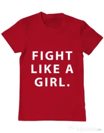 Tricou ADLER barbat Fight like a girl Rosu